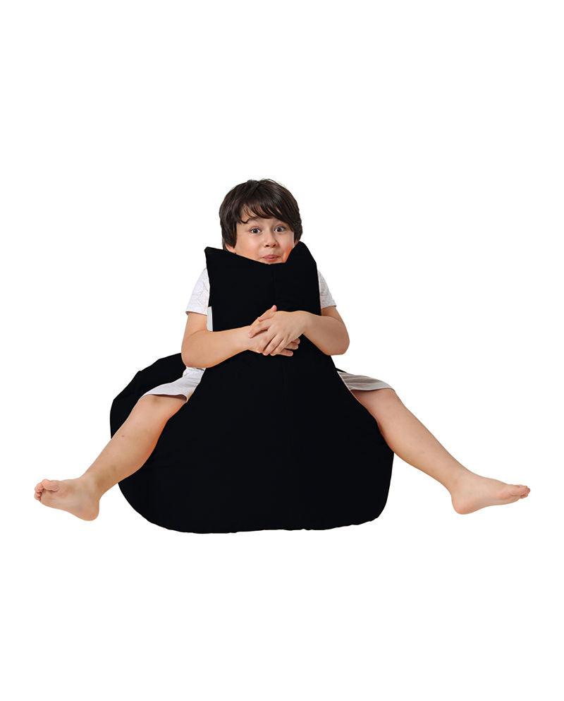 Fotoliu Puf tip Sac pentru Copii, Garden Bean Bag, 70x70x35 cm - Negru