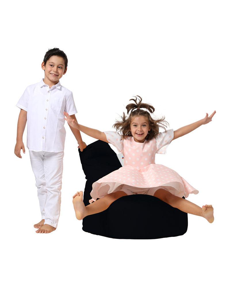 Fotoliu Puf tip Sac pentru Copii, Garden Bean Bag, 70x70x35 cm - Negru