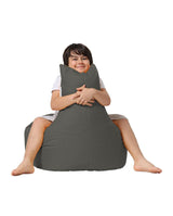 Fotoliu Puf tip Sac pentru Copii, Garden Bean Bag, 70x70x35 cm - Fum