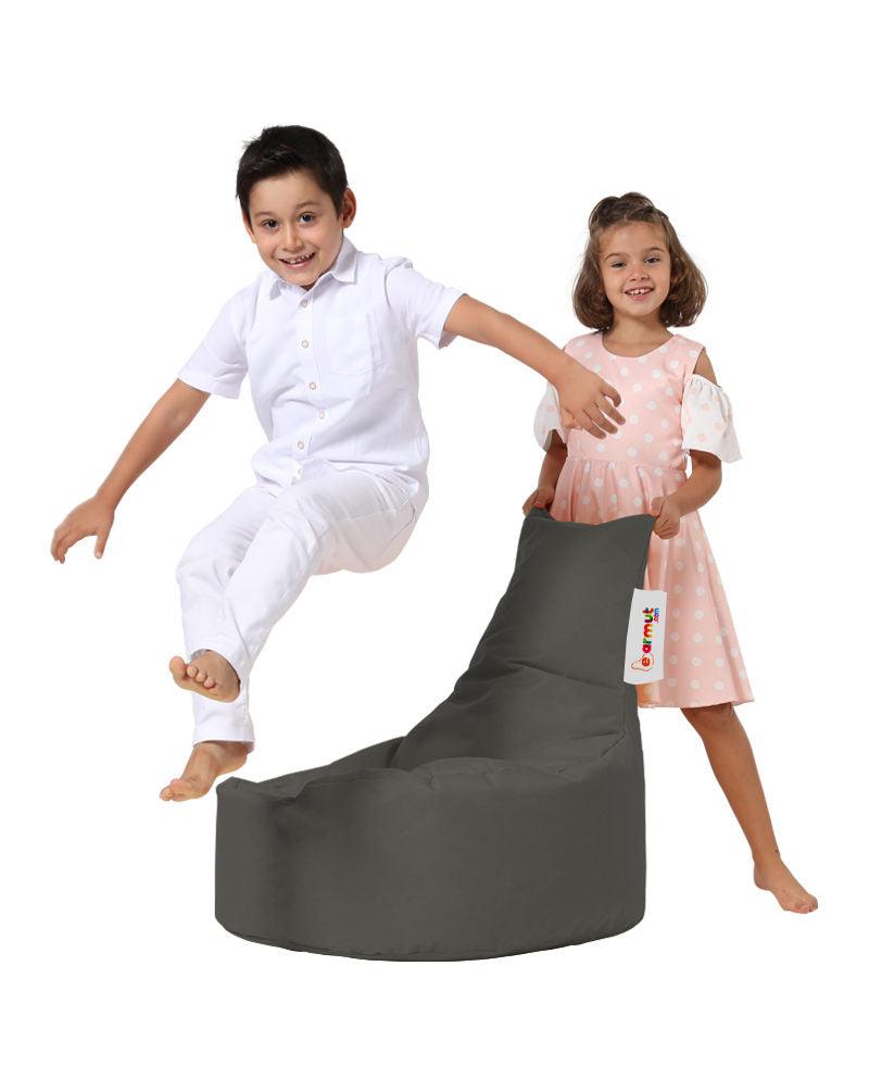 Fotoliu Puf tip Sac pentru Copii, Garden Bean Bag, 70x70x35 cm - Fum