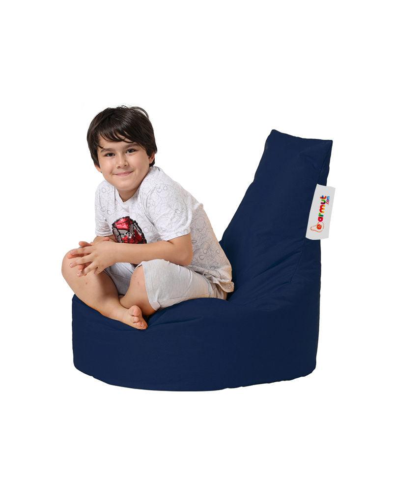 Fotoliu Puf tip Sac pentru Copii, Garden Bean Bag, 70x70x35 cm - Albastru inchis