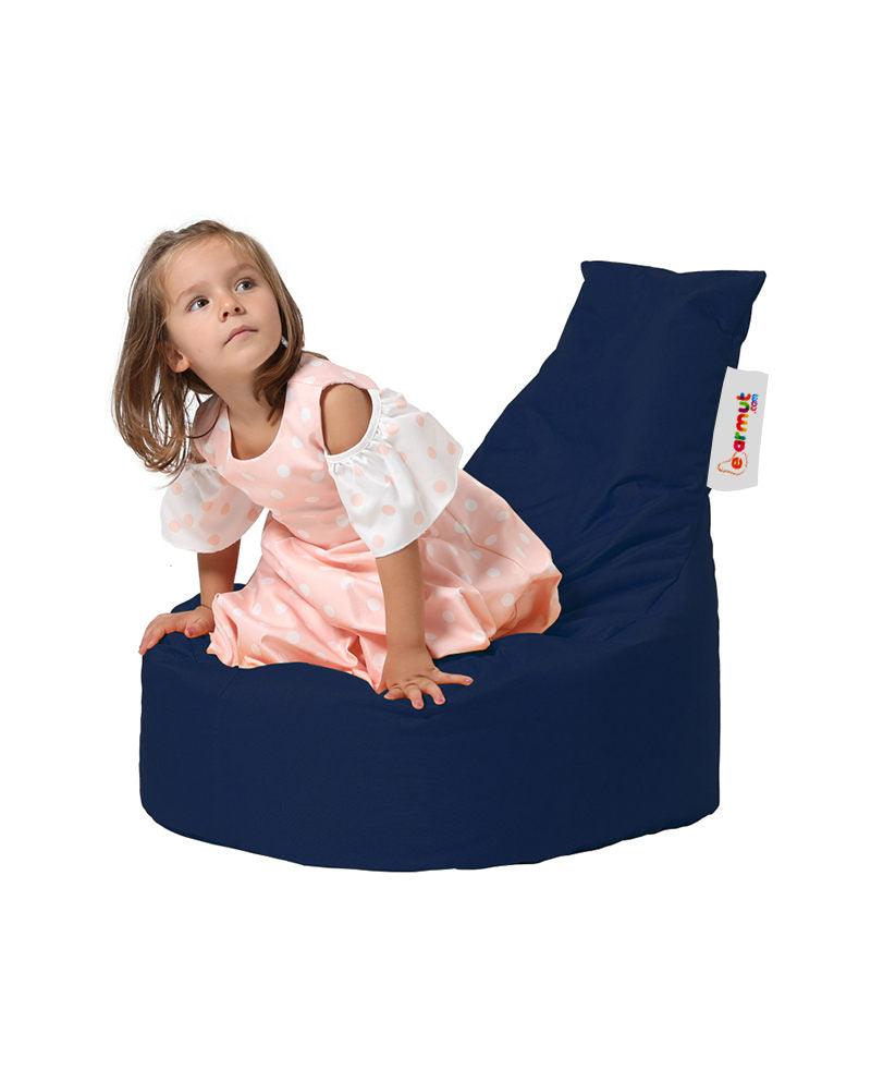 Fotoliu Puf tip Sac pentru Copii, Garden Bean Bag, 70x70x35 cm - Albastru inchis