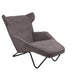 Fotoliu Relax Totely din tesatura de Gri si metal negru cu picior, negru, 74x122x90 cm