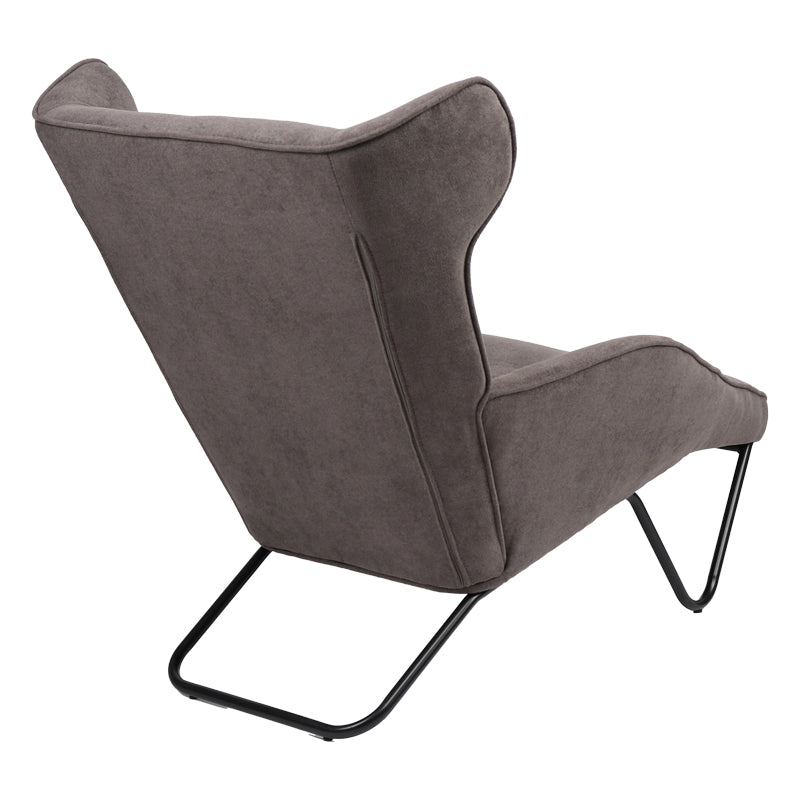 Fotoliu Relax Totely din tesatura de Gri si metal negru cu picior, negru, 74x122x90 cm, detaliu produs