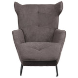 Fotoliu Relax Totely din tesatura de Gri si metal negru cu picior, negru, 74x122x90 cm