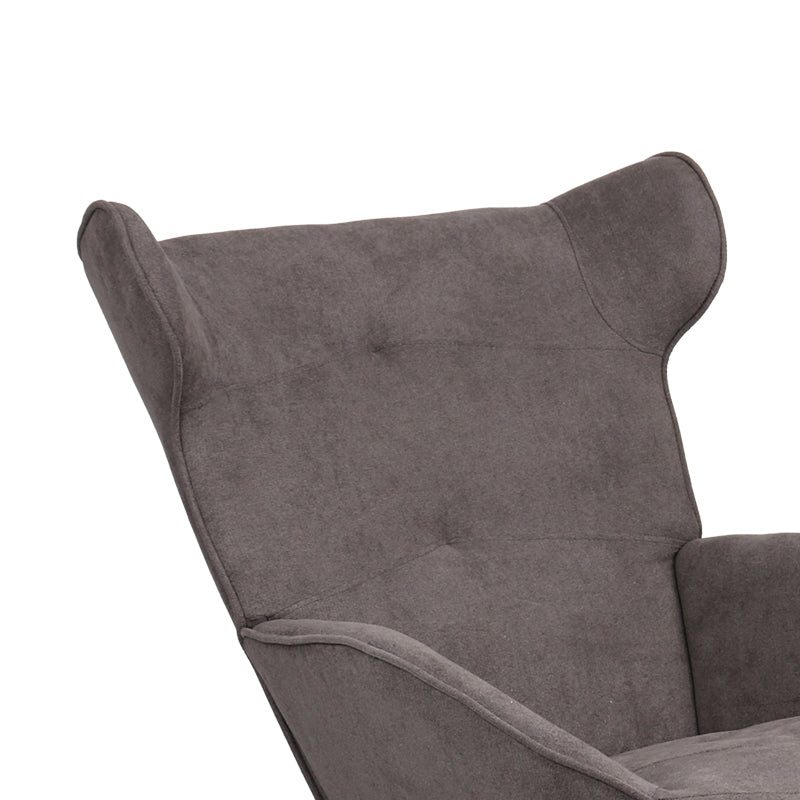 Fotoliu Relax Totely din tesatura de Gri si metal negru cu picior, negru, 74x122x90 cm, foto produs 6
