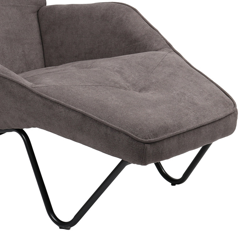 Fotoliu Relax Totely din tesatura de Gri si metal negru cu picior, negru, 74x122x90 cm, foto produs 7