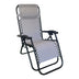 Fotoliu relaxant pliabil Mirka, Metal Negru, Textilenă, Gri, 65x165x110 cm