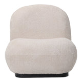 Fotoliu Rosalie, tesatura Teddy Bej, Baza, Neagra, 85x82x77 cm - Bej