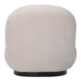 Fotoliu Rosalie, tesatura Teddy Bej, Baza, Neagra, 85x82x77 cm - Bej