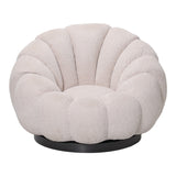 Fotoliu rotativ cu taburet Nester boucle, bej, 98x97x69 cm