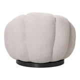 Fotoliu rotativ cu taburet Nester boucle, bej, 98x97x69 cm