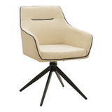 Fotoliu rotativ Debra, Bej - Gri, 64x60x83 cm - Fotoliu rotativ Debra, Bej - Gri, 64x60x83 cm - 292-000093