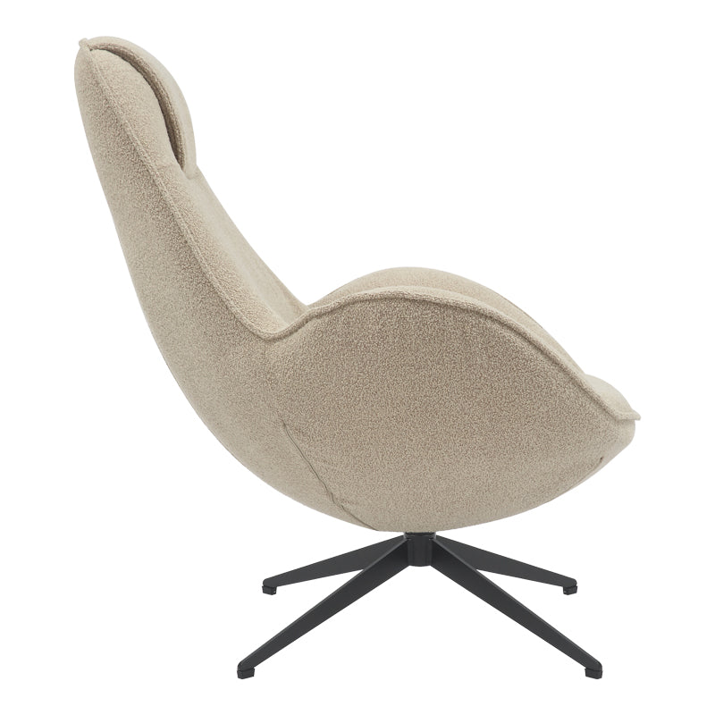 Fotoliu rotativ Flago boucle stofa, bej, 85x88x104 cm, detaliu produs