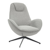 Fotoliu rotativ Flago boucle tesatura, Gri deschis, 85x88x104 cm