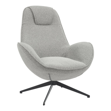 Fotoliu rotativ Flago boucle tesatura, Gri deschis, 85x88x104 cm