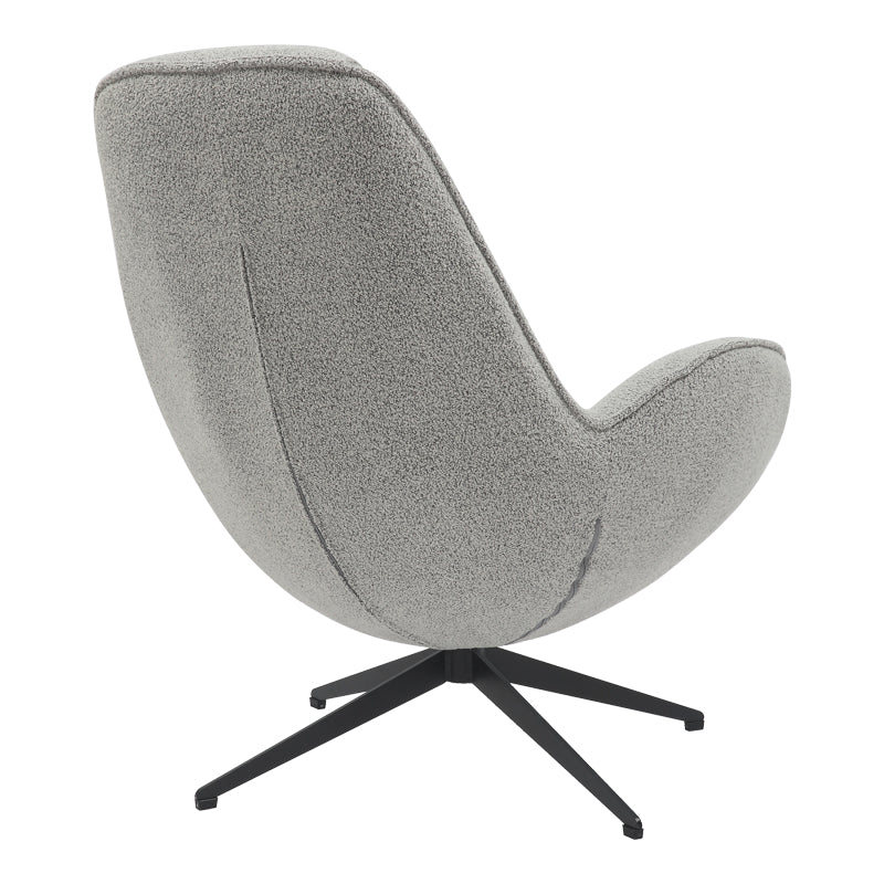 Fotoliu rotativ Flago boucle tesatura, Gri deschis, 85x88x104 cm, imagine suplimentara