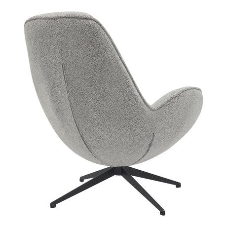 Fotoliu rotativ Flago boucle tesatura, Gri deschis, 85x88x104 cm