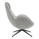Fotoliu rotativ Flago boucle tesatura, Gri deschis, 85x88x104 cm
