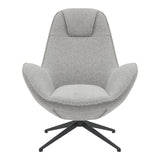 Fotoliu rotativ Flago boucle tesatura, Gri deschis, 85x88x104 cm