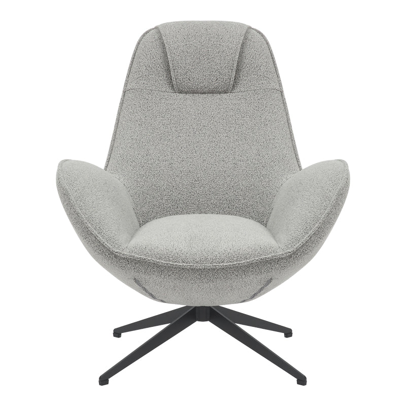 Fotoliu rotativ Flago boucle tesatura, Gri deschis, 85x88x104 cm, perspectiva suplimentara
