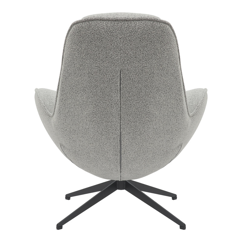 Fotoliu rotativ Flago boucle tesatura, Gri deschis, 85x88x104 cm