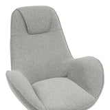 Fotoliu rotativ Flago boucle tesatura, Gri deschis, 85x88x104 cm