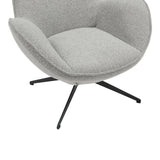 Fotoliu rotativ Flago boucle tesatura, Gri deschis, 85x88x104 cm