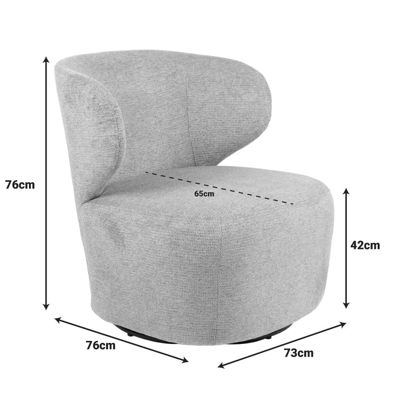 Fotoliu rotativ Marelia, Clasic olive, Gri - Multicolor, 73x76x76 cm - Multicolor
