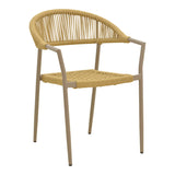 Scaun exterior Ammos, aluminiu si franghie PE, 56x62x82 cm - Maro