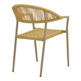 Scaun exterior Ammos, aluminiu si franghie PE, 56x62x82 cm - Maro