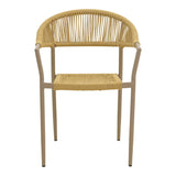 Scaun exterior Ammos, aluminiu si franghie PE, 56x62x82 cm - Maro