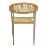 Scaun exterior Ammos, aluminiu si franghie PE, 56x62x82 cm - Maro