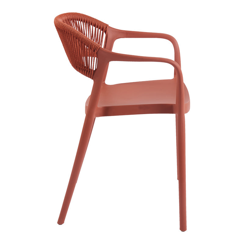Fotoliu stivuibil Ankara, Rattan -PE, Terracotta, Multicolor, 54x55x77 cm