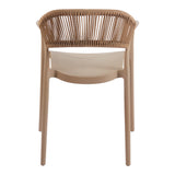 Fotoliu stivuibil cu design ratan PE, Model Ankara, moka-natural, Maro, 54x55x77 cm