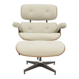 Fotoliu-taburet relax Eames, Negru - Nuc, 82x92x82 cm - Negru