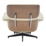 Fotoliu-taburet relax Eames, Negru - Nuc, 82x92x82 cm - Negru