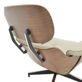 Fotoliu-taburet relax Eames, Negru - Nuc, 82x92x82 cm - Negru
