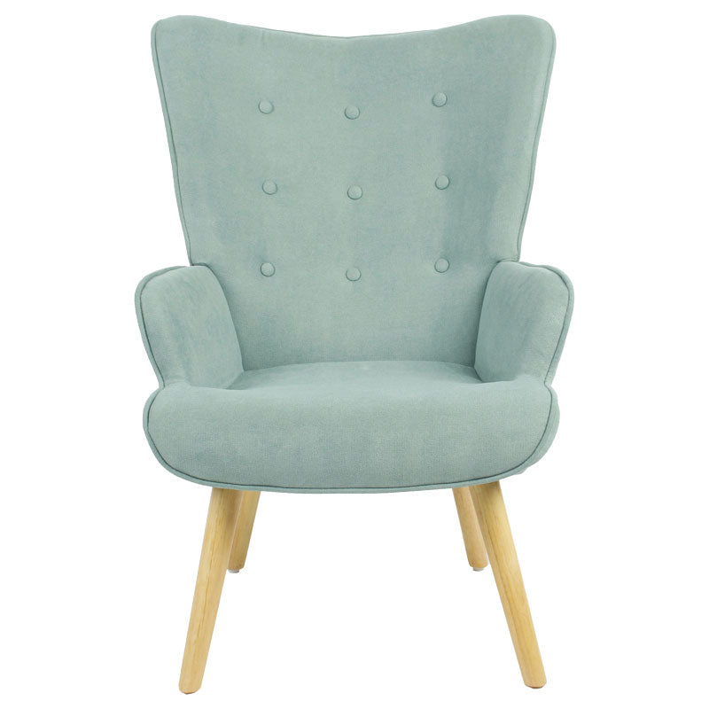 Fotoliu Tesatura fluffy verde aprins-Natural, 75x69x96 cm