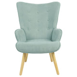 Fotoliu Tesatura fluffy verde aprins-Natural, 75x69x96 cm