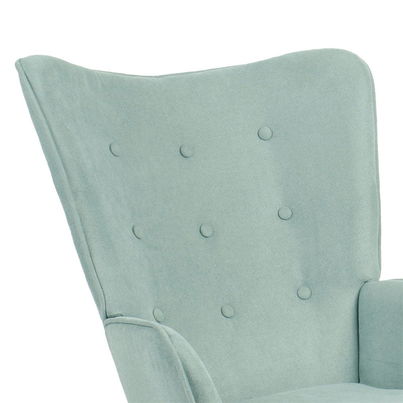 Fotoliu Tesatura fluffy verde aprins-Natural, 75x69x96 cm