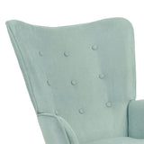 Fotoliu Tesatura fluffy verde aprins-Natural, 75x69x96 cm