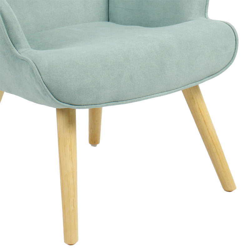 Fotoliu Tesatura fluffy verde aprins-Natural, 75x69x96 cm