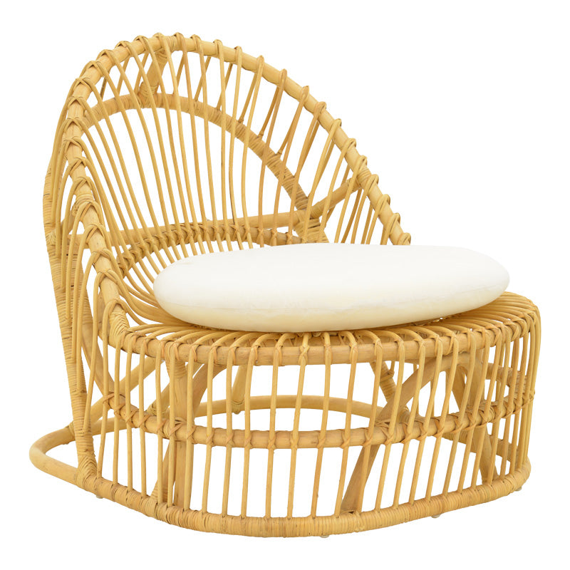 Fotoliu de relaxare Tromso, rattan negru, perna, Natural - Negru, 80x85x98 cm - Natur