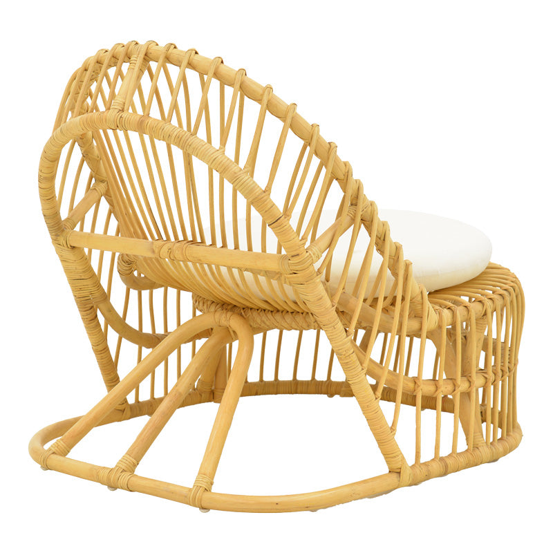 Fotoliu de relaxare Tromso, rattan negru, perna, Natural - Negru, 80x85x98 cm - Natur