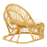 Fotoliu de relaxare Tromso, rattan negru, perna, Natural - Negru, 80x85x98 cm - Natur