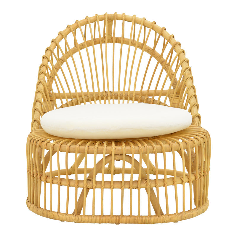 Fotoliu de relaxare Tromso, rattan negru, perna, Natural - Negru, 80x85x98 cm - Natur