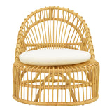 Fotoliu de relaxare Tromso, rattan negru, perna, Natural - Negru, 80x85x98 cm - Natur