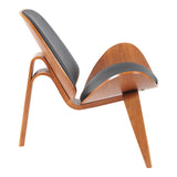 Fotoliu Vilma, Piele PU, 90x77x75 cm - Negru