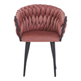 Scaun Vivian, Catifea, Metal, Negru, 61x55x80 cm